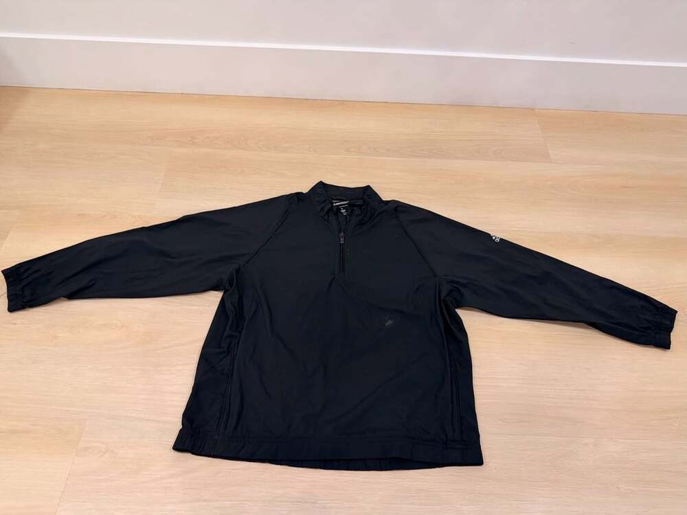 Adidas Climaproof Golf 1/4 Zip Windbreaker Size L Black Pullover Jacket